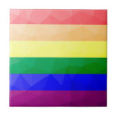 LGBT-Flagge Regenbogenlinien geometrisches Maschen Fliese (Vorderseite)