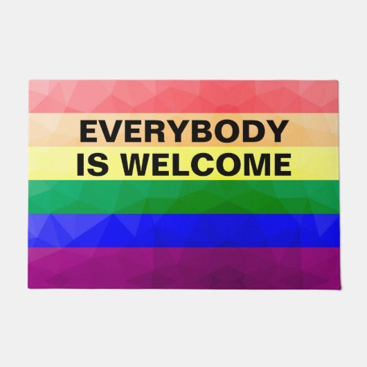 LGBT-Flagge Regenbogenlinien geometrisches Maschen Fußmatte (Vorderseite)