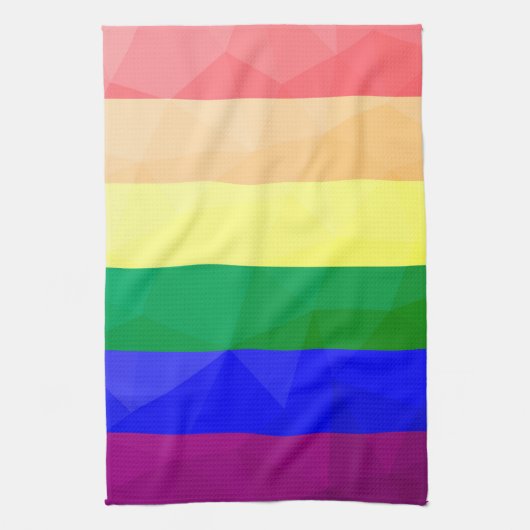 LGBT-Flagge Regenbogenlinien geometrisches Maschen Geschirrtuch (Vertikal)