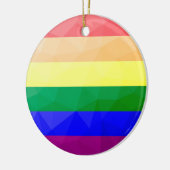 LGBT-Flagge Regenbogenlinien geometrisches Maschen Keramik Ornament (Links)