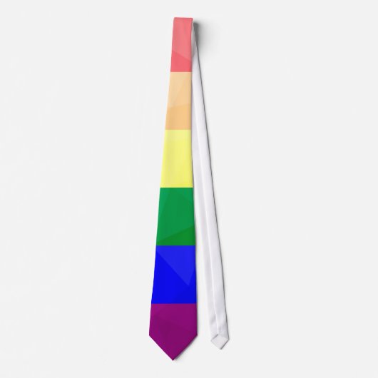 LGBT-Flagge Regenbogenlinien geometrisches Maschen Krawatte (Vorderseite)