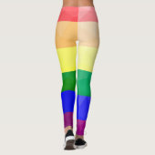 LGBT-Flagge Regenbogenlinien geometrisches Maschen Leggings (Rückseite)