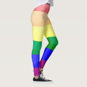 LGBT-Flagge Regenbogenlinien geometrisches Maschen Leggings (Rechts)