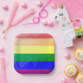 LGBT-Flagge Regenbogenlinien geometrisches Maschen Pappteller (Party)