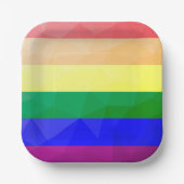 LGBT-Flagge Regenbogenlinien geometrisches Maschen Pappteller (Vorderseite)