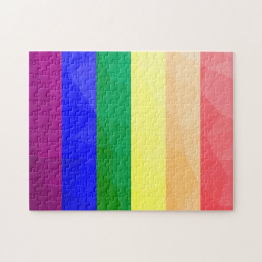 LGBT-Flagge Regenbogenlinien geometrisches Maschen Puzzle (Horizontal)