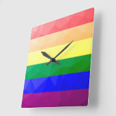 LGBT-Flagge Regenbogenlinien geometrisches Maschen Quadratische Wanduhr (Winkel)