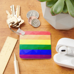 LGBT-Flagge Regenbogenlinien geometrisches Maschen Schlüsselanhänger