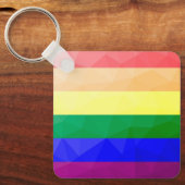 LGBT-Flagge Regenbogenlinien geometrisches Maschen Schlüsselanhänger (Vorderseite)
