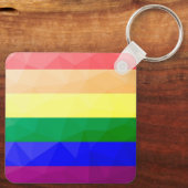 LGBT-Flagge Regenbogenlinien geometrisches Maschen Schlüsselanhänger (Rückseite)
