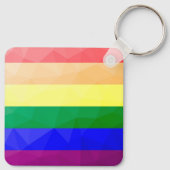 LGBT-Flagge Regenbogenlinien geometrisches Maschen Schlüsselanhänger (Rückseite)