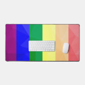LGBT-Flagge Regenbogenlinien geometrisches Maschen Schreibtischunterlage (Tastatur & Maus)