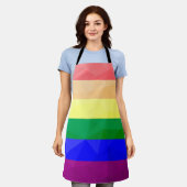 LGBT-Flagge Regenbogenlinien geometrisches Maschen Schürze (Getragen)
