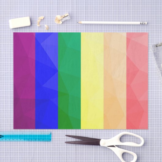 LGBT-Flagge Regenbogenlinien geometrisches Maschen Seidenpapier (Handwerk)