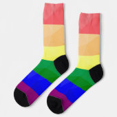 LGBT-Flagge Regenbogenlinien geometrisches Maschen Socken (Linkes Detail)