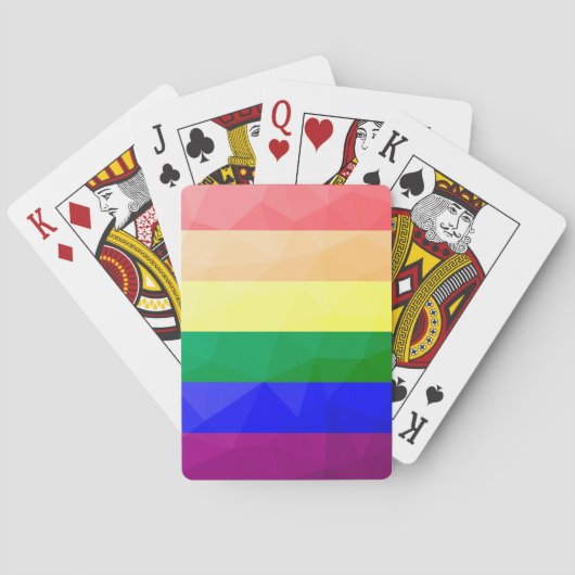 LGBT-Flagge Regenbogenlinien geometrisches Maschen Spielkarten (Rückseite)