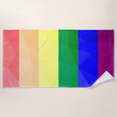LGBT-Flagge Regenbogenlinien geometrisches Maschen Strandtuch (Vorderseite)