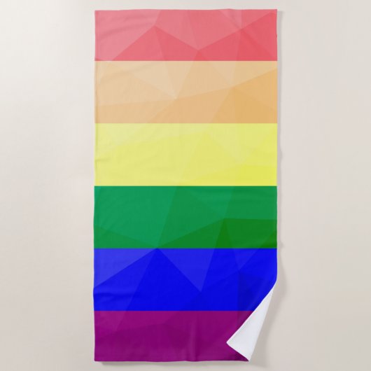 LGBT-Flagge Regenbogenlinien geometrisches Maschen Strandtuch (Vorderseite)
