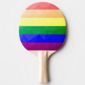 LGBT-Flagge Regenbogenlinien geometrisches Maschen Tischtennis Schläger (Vorderseite)