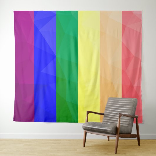 LGBT-Flagge Regenbogenlinien geometrisches Maschen Wandteppich (Beispiel (Horizontal))