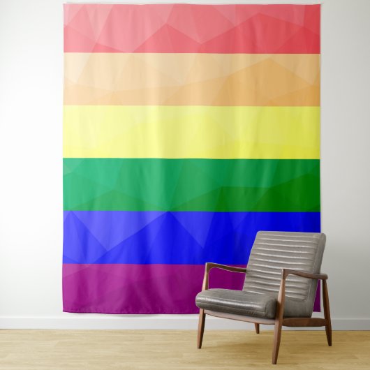 LGBT-Flagge Regenbogenlinien geometrisches Maschen Wandteppich (Beispiel)