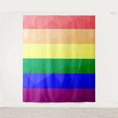 LGBT-Flagge Regenbogenlinien geometrisches Maschen Wandteppich (Vorderseite)