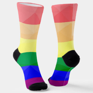 LGBT-Flagge Regenbogenlinien geometrisches Netzmus Socken
