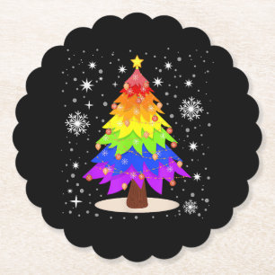 LGBT-Flagge Weihnachtsbaum Frohe Weihnachten Gay L Untersetzer