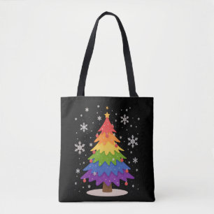 LGBT-Flagge Weihnachtsbaum Frohe Weihnachten Gay P Tasche