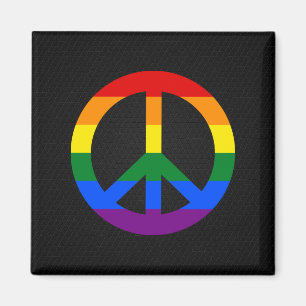 LGBT Flaggen-Friedenszeichen Magnet