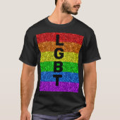 LGBT-Flaggen für dynamische Regenbogen-Glitzern an T-Shirt (Vorderseite)