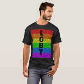 LGBT-Flaggen für dynamische Regenbogen-Glitzern an T-Shirt (Vorne ganz)