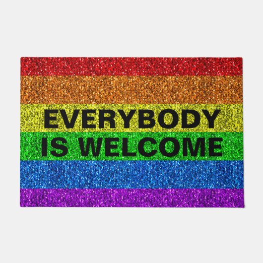 LGBT-Flaggen Regenbogen-Glitzer-Imitate funkeln Pe Fußmatte (Vorderseite)