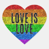 LGBT-Flaggenbelebung mit Sparkle-Liebe anpassen Herz-Aufkleber (Vorderseite)