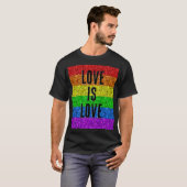 LGBT-Flaggenbelebung mit Sparkle-Liebe anpassen T-Shirt (Vorne ganz)