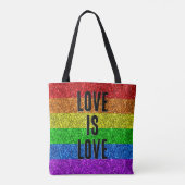 LGBT-Flaggenbelebung mit Sparkle-Liebe anpassen Tasche (Rückseite)