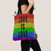 LGBT-Flaggenbelebung mit Sparkle-Liebe anpassen Tasche (Von Nahem)