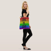 LGBT-Flaggenbelebung mit Sparkle-Liebe anpassen Tasche (Am Model)