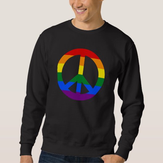 LGBT-Flaggenfriedenszeichen Sweatshirt (Vorderseite)