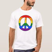LGBT-Flaggenfriedenszeichen T - Shirt (Vorderseite)