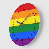 LGBT-Flaggenuhren Große Wanduhr (Winkel)