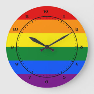 LGBT-Flaggenuhren Große Wanduhr