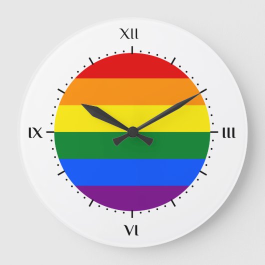 LGBT-Flaggenuhren Große Wanduhr (Vorderseite)