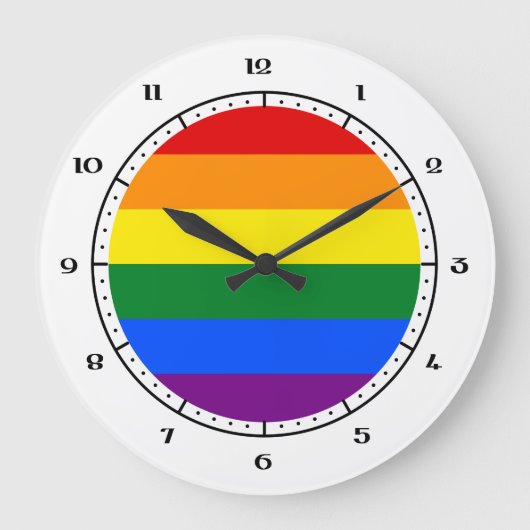 LGBT-Flaggenuhren Große Wanduhr (Vorderseite)