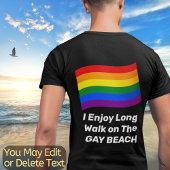 LGBT Fliegende Regenbogenflagge Text vorne und hin T-Shirt