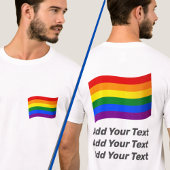 LGBT Fliegende Regenbogenflagge Text vorne und hin T-Shirt