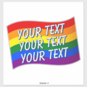 LGBT Fliegender Regenbogen-Gay Pride Flag Text Que Aufkleber (Blatt)