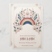 LGBT Floral Wedding Einladung (Vorne/Hinten)