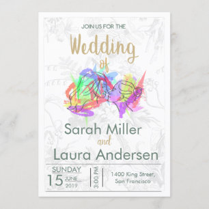 LGBT Frauen zum Hochzeitsempfang Einladung