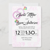 LGBT-Frauen zum Hochzeitsempfang (pink) Einladung (Vorderseite)